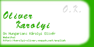 oliver karolyi business card